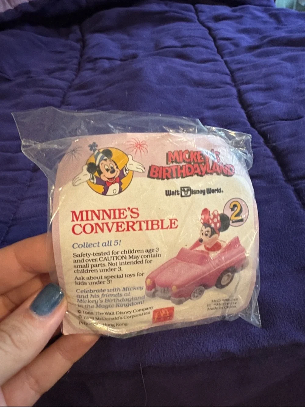 Vintage Mickeys Birthdayland McDonalds Happy Meal Toy Minnies Convertible #2 '88